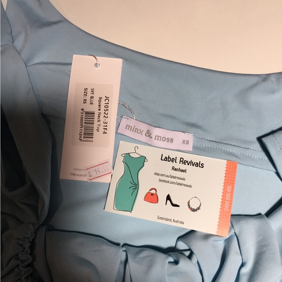 Women’s sleeveless top minx and Matt Moss label size extra small blue - Picture 4 of 4